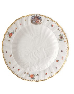 A plate from the Swan service made by Meissen, in Germany, 1738-39.