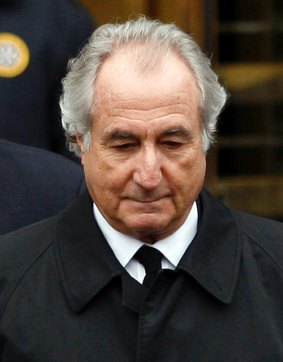 Wall Street fraudster Bernard Madoff as he left the Manhattan federal courthouse in New York in March 2009. 