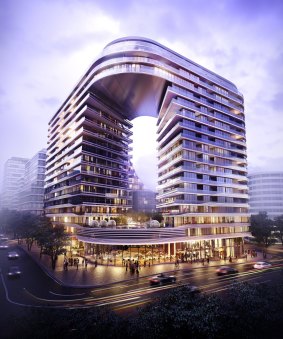 An artist's impression of a building at Green Square in Sydney's south.