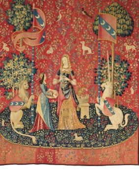 "Smell" from The Lady and the Unicorn tapestry series, c1500