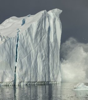 An iceberg from the Jakobshavn Glacier, on Greenland's west coast.