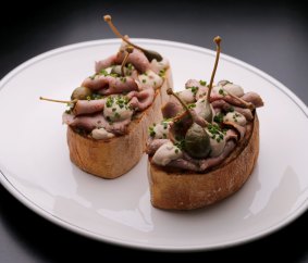 Culinary appeal: The vitello tonnato bruschetta.