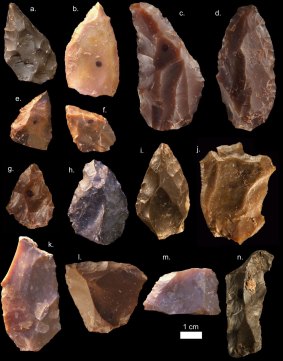 Some of the stone tools from Jebel Irhoud.