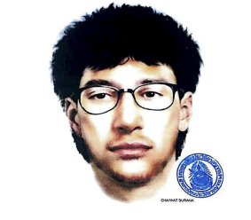 A sketch of the suspect in the deadly Bangkok blast, released by the Royal Thai police on August 19.