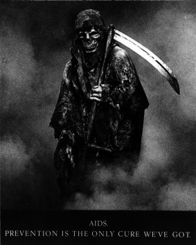 The original Grim Reaper image used in AIDS advertising in the 80s.
