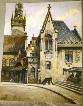 Dictator's work: A watercolour of the old city hall in Munich by Adolf Hitler.