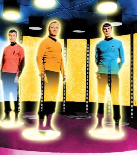 Beamed up: Star Trek mainstays (from left), DeForest Kelley, William Shatner and Leonard Nimoy in the  original TV series. 
