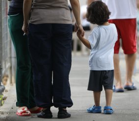 A child held in detention on Christmas Island in 2013.