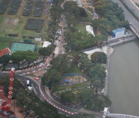 An aerial view of the vast crowds waiting to enter Parliament House, where Lee Kuan Yew was lying in state.