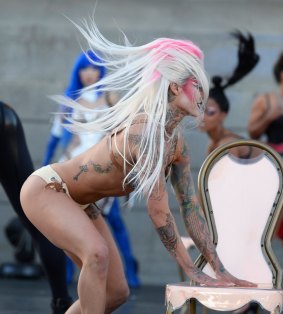 An outdoor performance of 'Zumanity, The Sensual Side of Cirque du Soleil'.