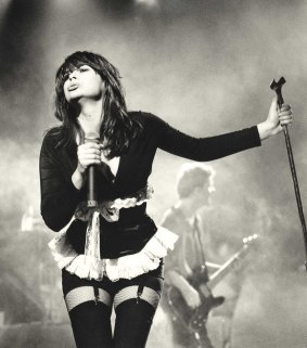Chrissy Amphlett on stage in Melboune in 1991.