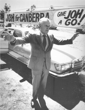Sir Joh in Albury during his campaign for prime minister.