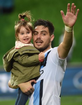 Fornaroli with his daughter after the game.