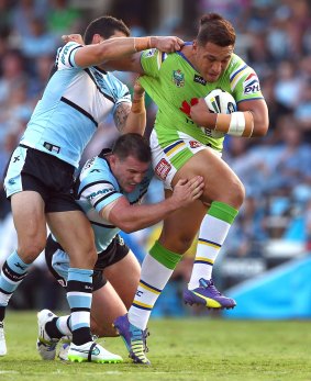 Rivalry: Josh Papalii and Paul Gallen have a long history.