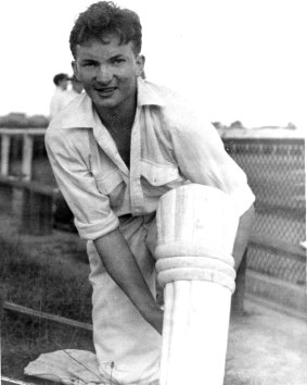 Gentleman: Richie Benaud, seen here in 1950, was often talking to batsmen.