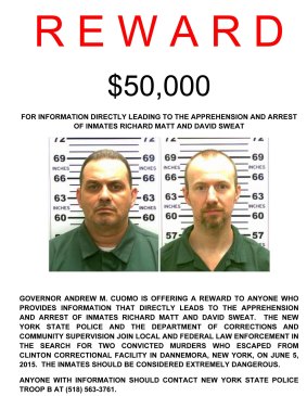 This wanted poster shows convicted murderers Richard Matt (left) and David Sweat.