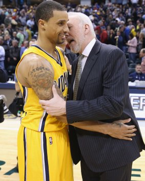 Respect: Gregg Popovich receives praise from Pacers guard George Hill, who played under him at the Spurs.