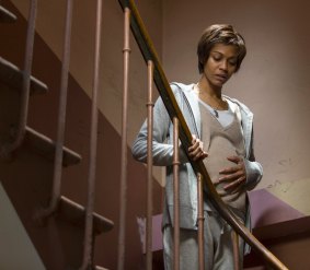 Zoe Saldana as Rosemary in the 2014 re-make of Rosemary's Baby.
