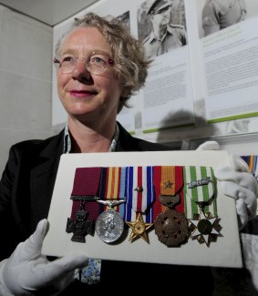 Peter Badcoe's Victoria Cross and cluster of medals belonging to the late were handed to the Australian War Memorial by Ms Mandy Paul of History South Australia.
