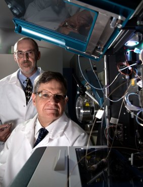 Professors Phil Robinson and Roger Reddel will use mass spectrometers (pictured) to conduct the ProCan project at the Children's Medical Research Institute in Westmead.