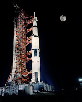 The Apollo 17 mission ready for launch in 1972. 