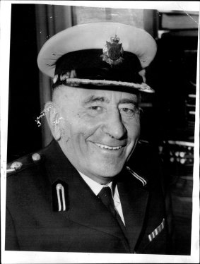 Police Chief Commissioner Rupert H. Arnold. October 17, 1963. Known in the job as "Sheep's head".