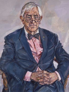 Lewis Miller's portrait of retired judge Bernie Teague.    

