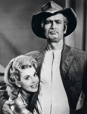 Donna Douglas (Elly May) with Buddy Ebsen (Jed Clampett).
