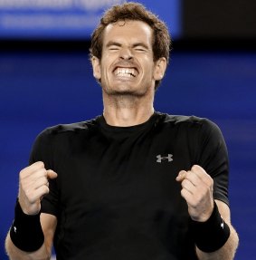 Final-bound: Andy Murray is jubilant after his three-set win.