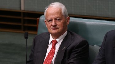 Retiring: Liberal MP Philip Ruddock - and father of House - during question time on Monday.