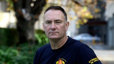 Peter Marshall, national and state secretary of the United Firefighters Union in 2013.