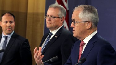 Prime Minister Malcolm Turnbull, Treasurer Scott Morrison and Energy Minister Josh Frydenberg emphasised the need for gas development at a media conference on Monday.