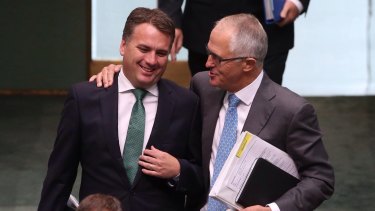 Malcolm Turnbull and Jamie Briggs during happier times in early 2015.
