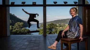 The chief executive of Bundanon Trust, Deborah Ely, with skater Kat Williams, an artist-in-residence at the property gifted by artist Arthur Boyd to the nation in 1993.