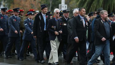 The Anzac Day parade in Melbourne in 2015, which was to be the target of the planned attack.