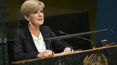 Foreign Affairs Minister Julie Bishop at the United Nations.
