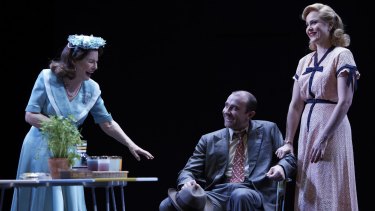 Robyn Nevin, Josh McConville and Eryn Jean Norvill in Sydney Theatre Company???s All My Sons. Credit: Zan Wimberley