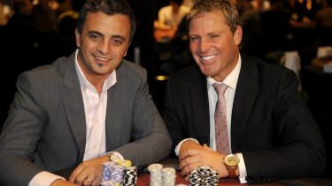 It's chips for the poker tournament featuring Joe Hachem and Shane Warne.