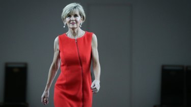 julie bishop red dress