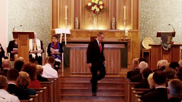 Opposition Leader Bill Shorten at the ecumenical service at the Wesley Uniting Church in Canberra to commemorate the 2016 Parliamentary year in February. 