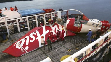 Wreckage of part of the ill-fated AirAsia Flight 8501 that crashed in the Java Sea in December 2014.