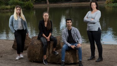 Julia, Janelle, Shane and Kirsten, staff at Paul Sadler Swimland Essendon, have banded together after discovering they were underpaid.
