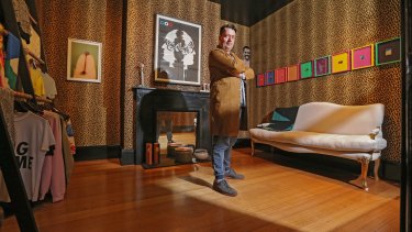 Studio Voltaire director Joe Scotland at the House of Voltaire pop-up space at the former Le Louvre townhouse in Melbourne. 
