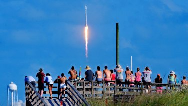 Crowds packed the Canaveral National Seashore last week to witness the liftoff.