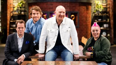 Tom Parker-Bowles, Hayden Quinn, Matt Moran and Anna Polyviou judge the home cooks in <i>Family Food Fight</i>.