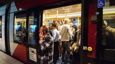 Cramped: Commuters on the inner west light rail line face disruptions.
