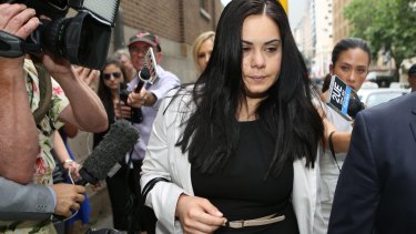 Jessica Silva leaves court after being found guilty of manslaughter.