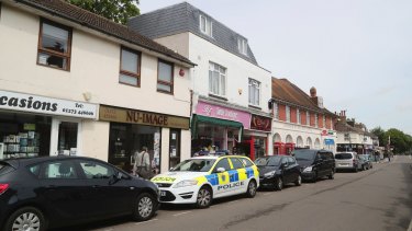 Police activity at a property in Shoreham-by-Sea, England,  where a 23-year-old man was arrested on Monday.