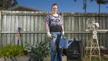 Bedding in: Rochelle Stone started her veggie garden the weekend she moved into her Sunshine Coast home.