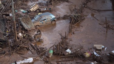 Two of Samarco's tailings dams in the state of Minas Gerais burst on November 5, sending a wall of water and mining waste into the valley below.